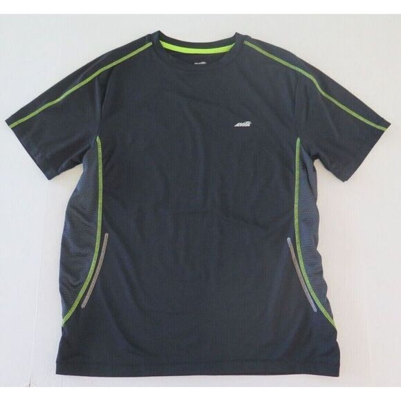 Avia Men's Sz L Black w/Volt Trim Short Sleeve Athletic Workout/Running Shirt - Picture 1 of 5